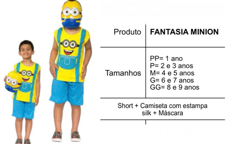 FANTASIA MINIONS + MASCARA TAM. M