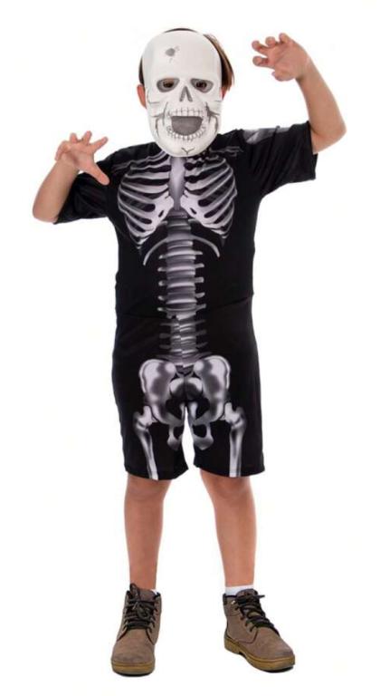 FANTASIA ESQUELETO MASCULINO + MASCARA TAM. G