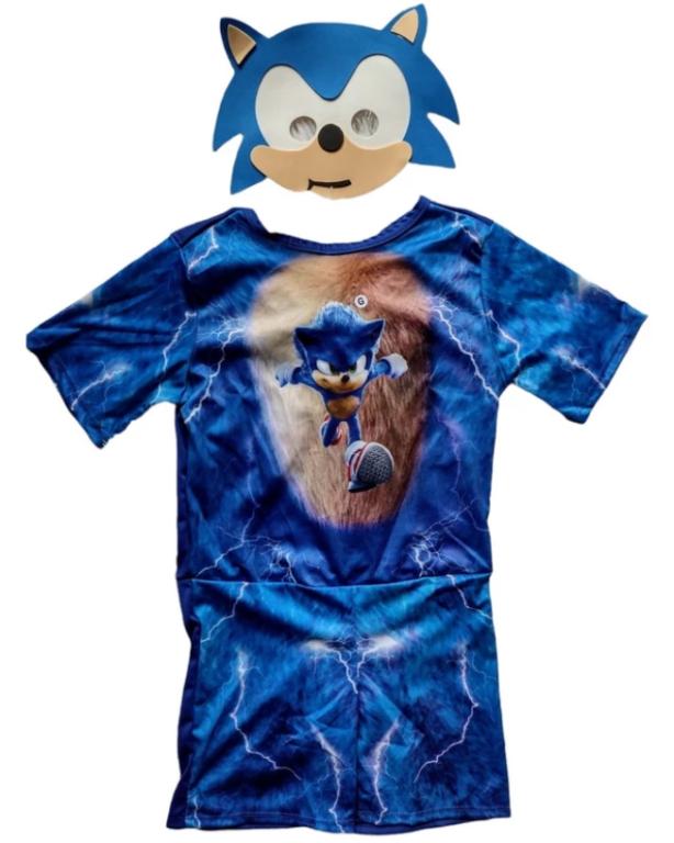 FANTASIA SONIC MACACAO + MASCARA TAM. P