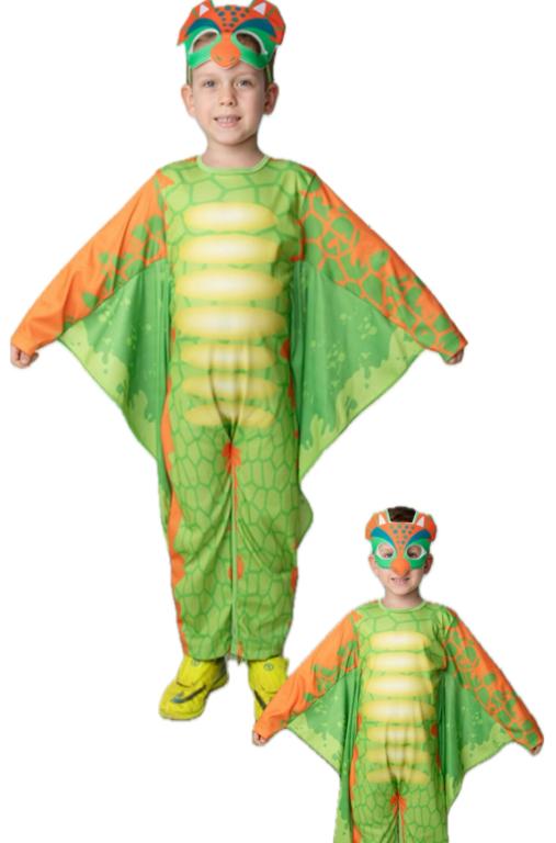 FANTASIA DINOSSAURO MACACAO LONGO + MASCARA TAM. P