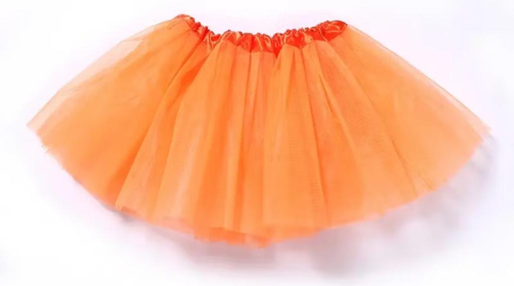 SAIA DE TULE C/ GLITTER LARANJA 40CM