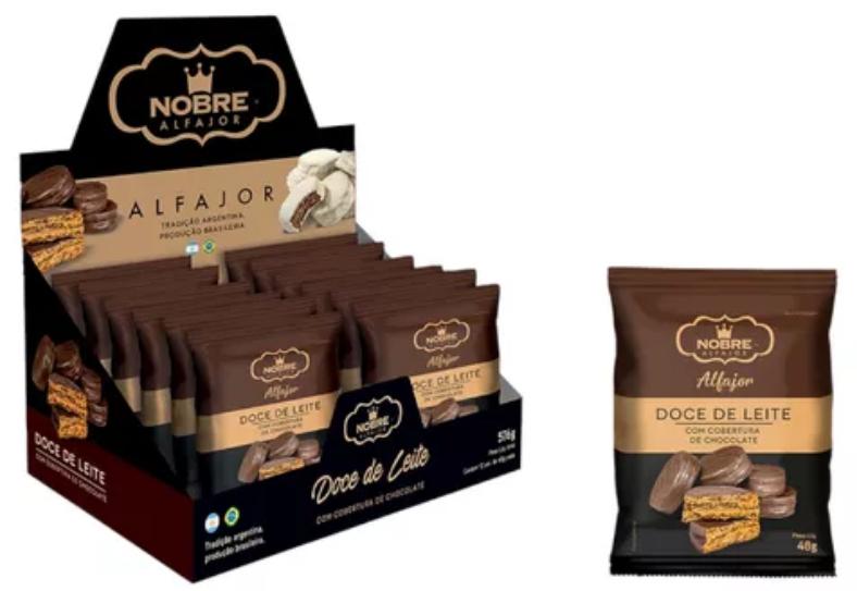 ALFAJOR NOBRE DOCE DE LEITE C/ CHOCOLATE DP/600G