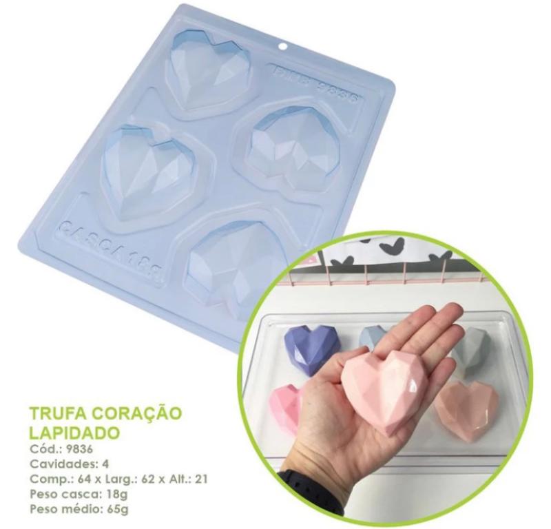 FORMA ESPECIAL 3 PARTES TRUFA CORACAO LAPIDADO REF. 9836