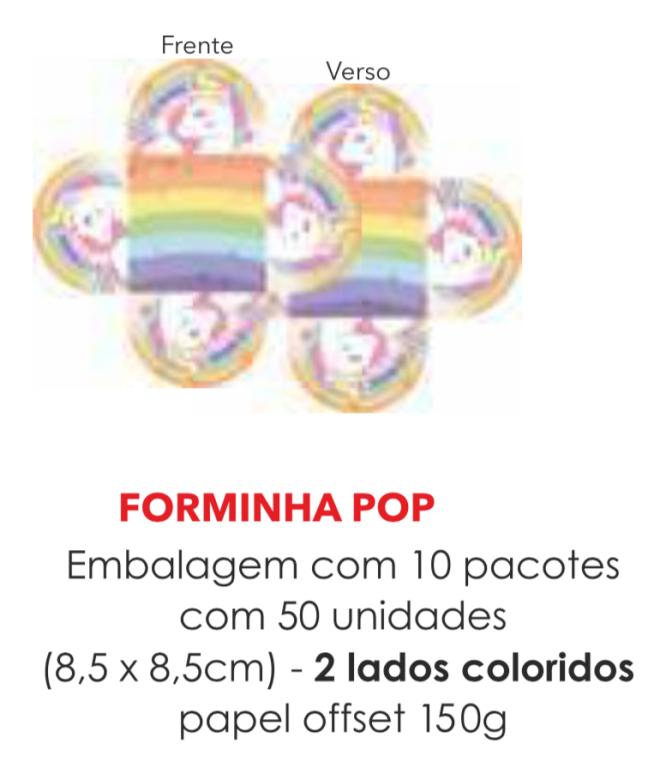 PORTA BOMBOM TEMA UNICORNIO 9,2X9,2CM C/50UN