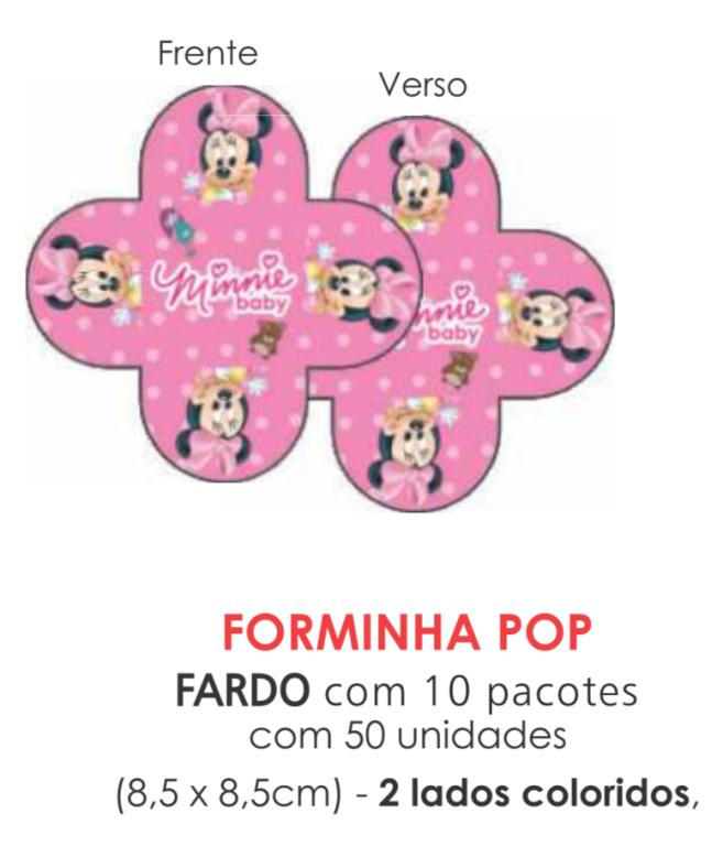 PORTA BOMBOM TEMA MINIE ROSA 8,5X8,5CM C/50UN