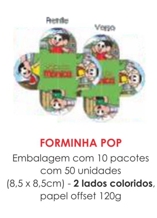 PORTA BOMBOM TEMA TURMA DA MONICA 8,5X8,5CM C/50UN
