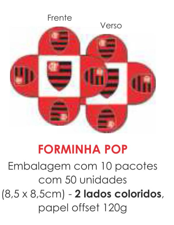 PORTA BOMBOM TEMA FLAMENGO 8,5X8,5CM C/50UN