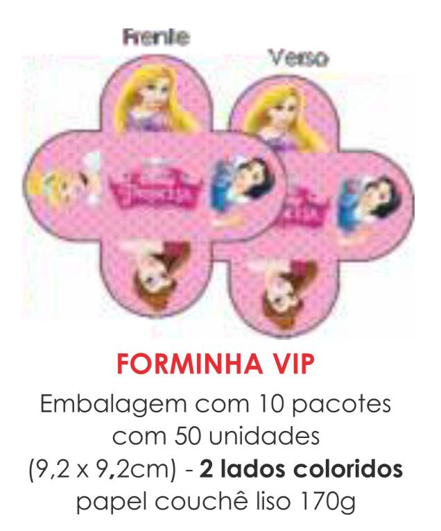 PORTA BOMBOM TEMA PRINCESAS DA DISNEY 8,5X8,5CM C/50UN