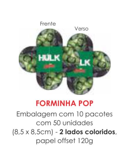PORTA BOMBOM TEMA HULK 8,5X8,5CM C/50UN