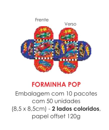 PORTA BOMBOM TEMA HOT WHEELS 8,5X8,5CM C/50UN