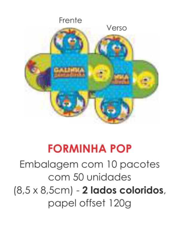 FORMINHA PAPEL PLOV TEMA GALINHA PINTADINHA C/50UN