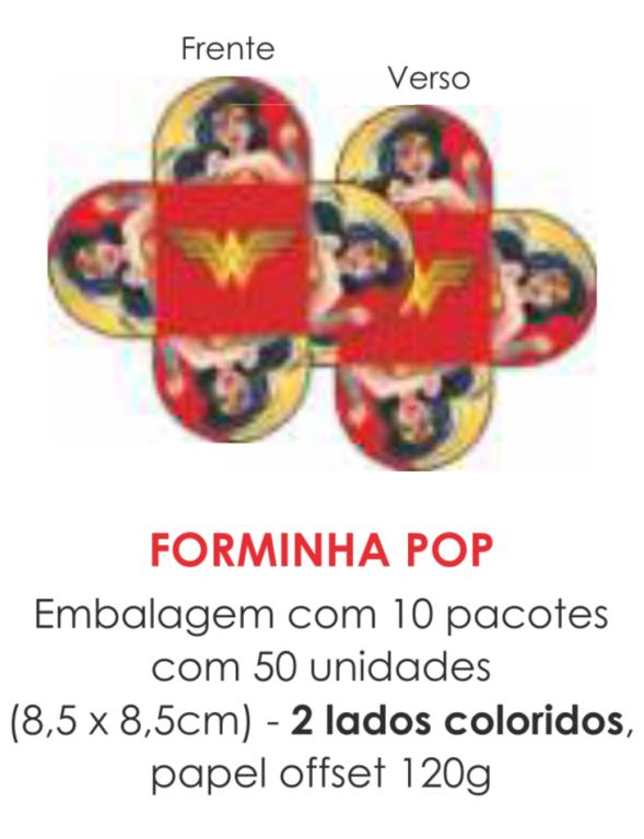 FORMINHA PAPEL PLOV TEMA MULHER MARAVILHA C/50UN