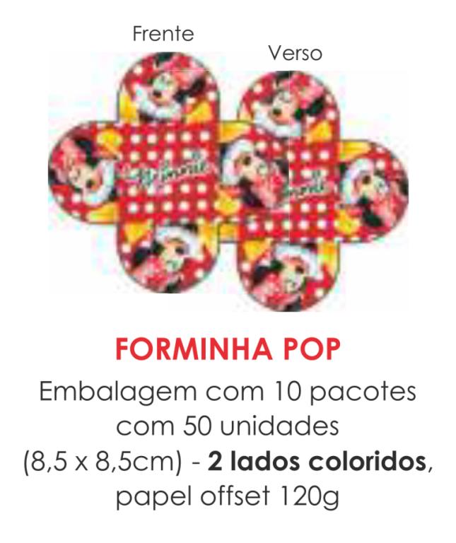 FORMINHA PAPEL PLOV TEMA MINIE VERMELHA C/50UN