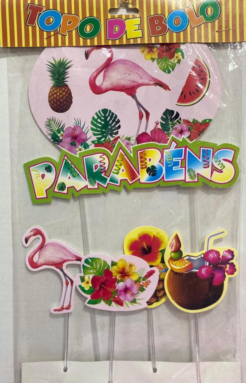 TOPO DE BOLO FLAMINGO