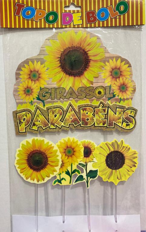TOPO DE BOLO GIRASSOL