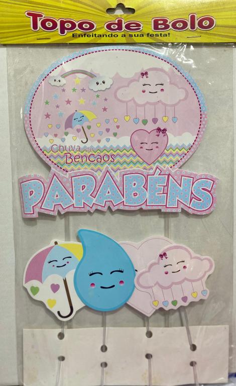 TOPO DE BOLO CHUVA DE AMOR