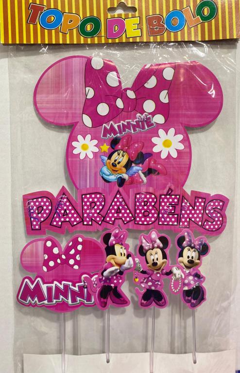 TOPO DE BOLO MINIE ROSA