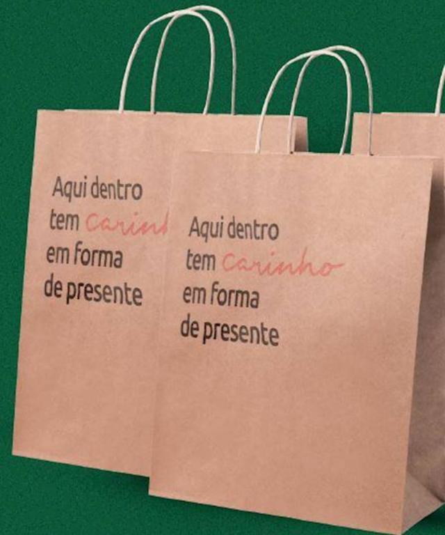 SACOLA PAPEL FRASE CARINHO 26X21