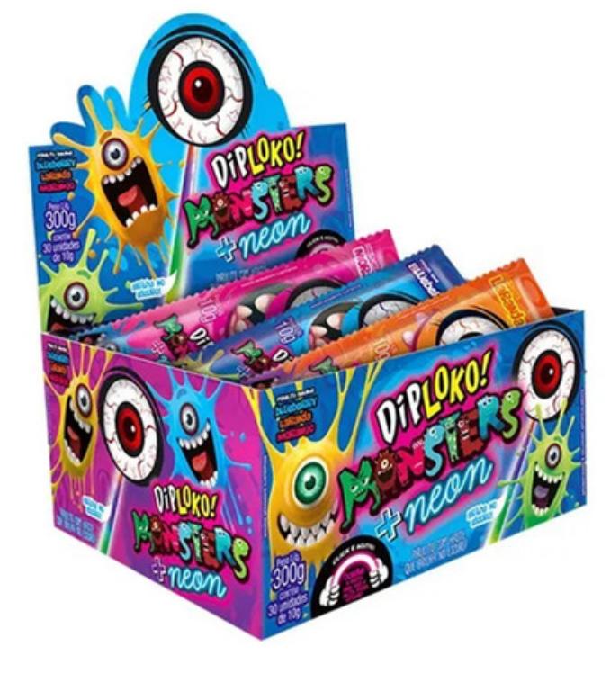 PIRULITO DIP LOKO NEON MONSTER OLHO