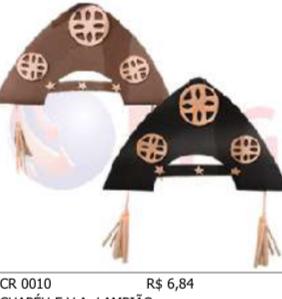 CHAPEU LAMPIAO EM E V A