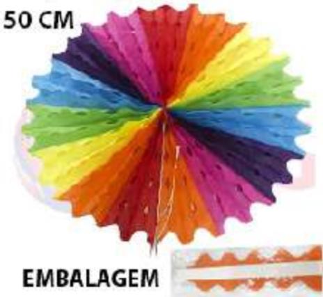 ENFEITE JUNINO ROSETA ORIGAMI 50CM