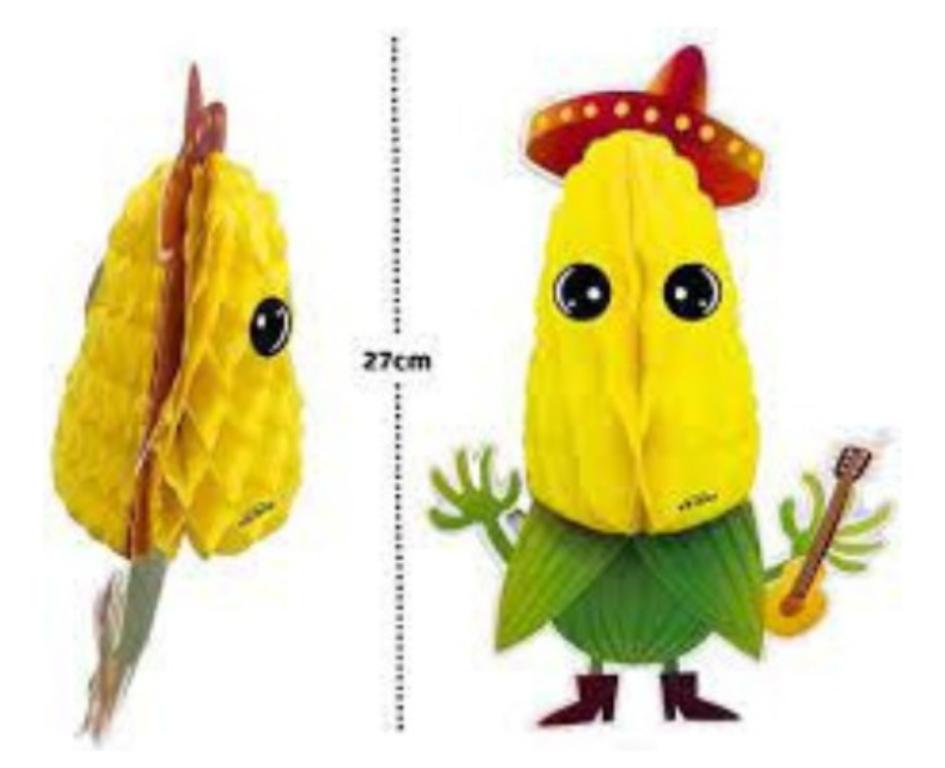 ENFEITE MILHO 3D ORIGAMI FESTA JUNINA