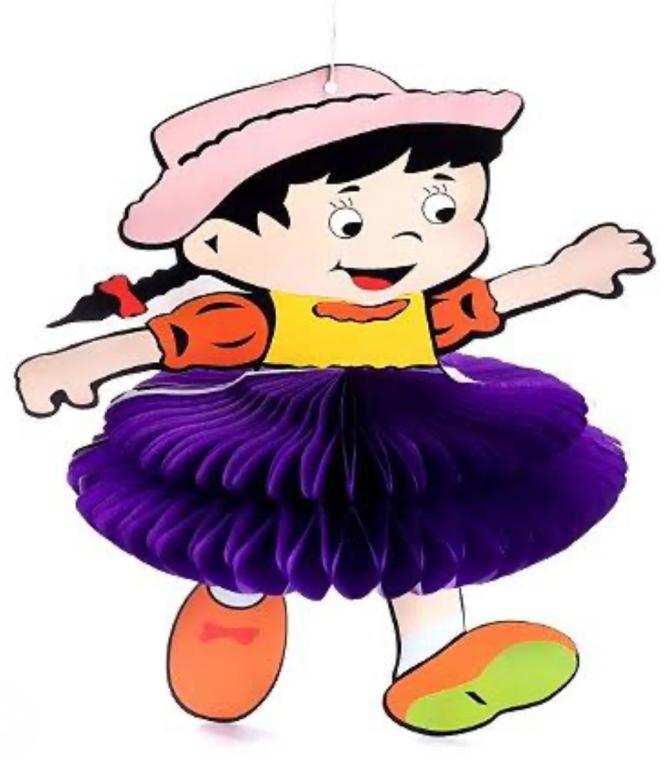 ENFEITE DECORATIVO JUNINO MENINA ORIGAMI