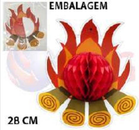 ENFEITE FOGUEIRA JUNINA EM PAPEL COLORIDO