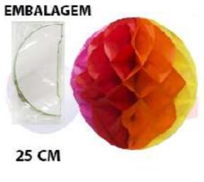 ENFEITE JUNINO ORIGAMI DE PAPEL REDONDO 25CM