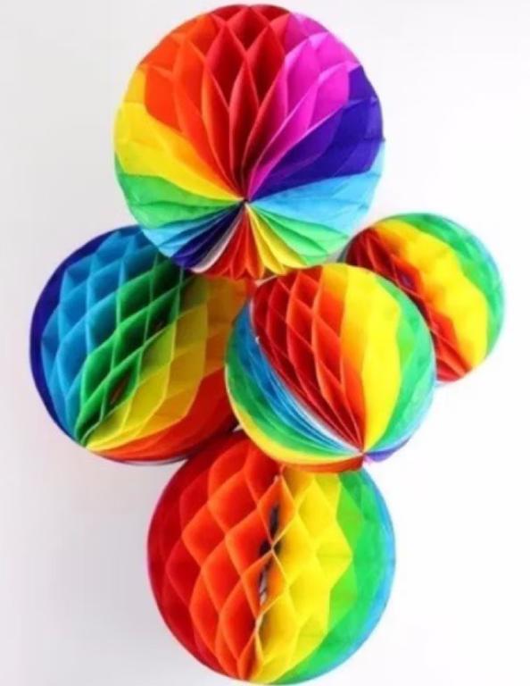ENFEITE JUNINO ORIGAMI DE PAPEL REDONDO 25CM