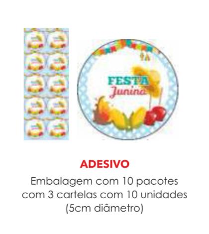 ADESIVO JUNINO AZUL C/30UN