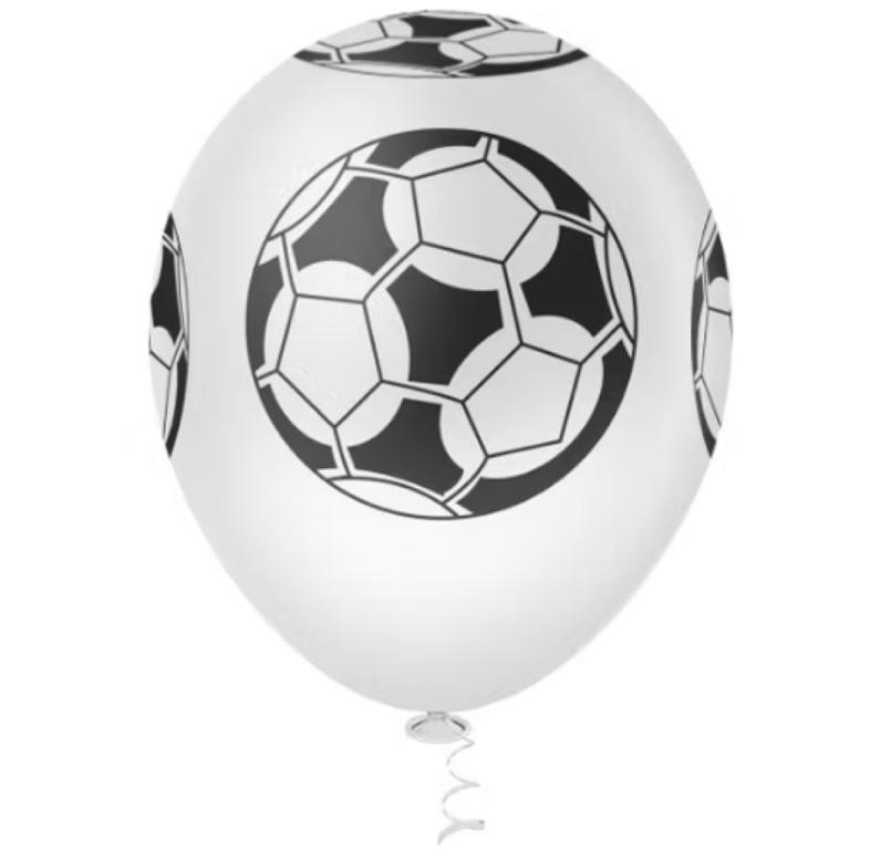 BALAO DECORACAO PIC PIC N°10 GOL PRETO/BRANCO C/25UN