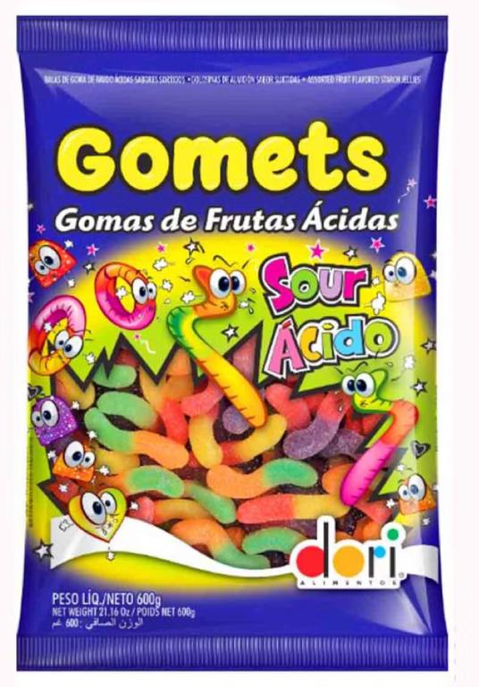 GOMETS DORI MINHOCA FRUTAS ACIDAS 600G
