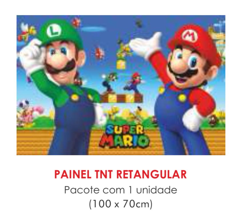 PAINEL TNT DUPLO RETANGULAR MARIO BROSS 70X100CM