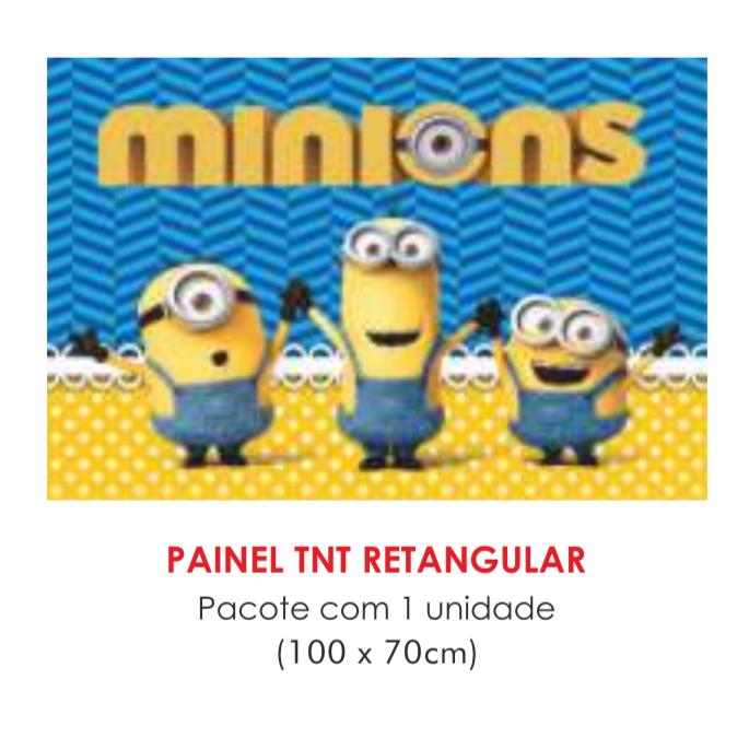 PAINEL TNT DUPLO RETANGULAR MINIONS 70X100CM