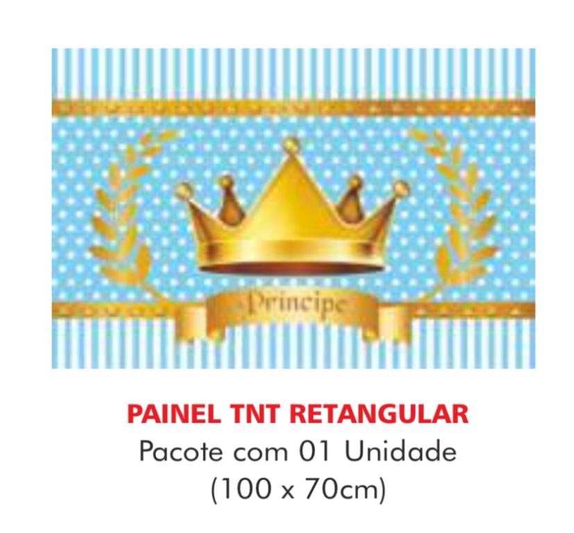 PAINEL TNT DUPLO RETANGULAR PRINCIPE COROA AZUL 70X100CM
