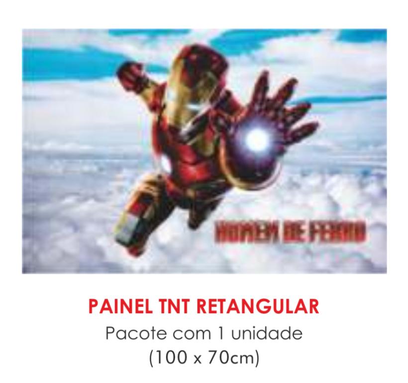 PAINEL TNT DUPLO RETANGULAR HOMEM DE FERRO 70X100CM