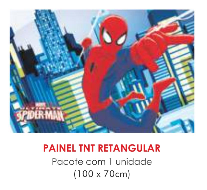 PAINEL TNT DUPLO RETANGULAR HOMEM ARANHA 70X100CM