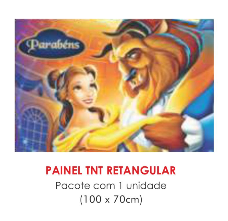 PAINEL TNT DUPLO RETANGULAR A BELA E A FERA 70X100CM