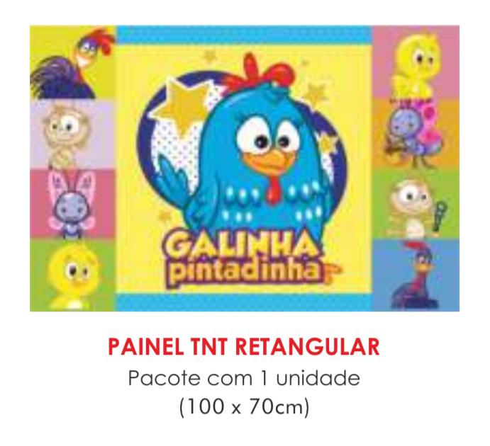 PAINEL TNT DUPLO RETANGULAR GALINHA PINTADINHA 70X100CM