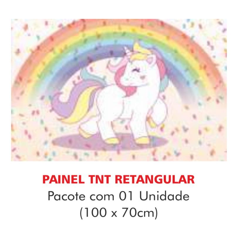 PAINEL TNT DUPLO RETANGULAR UNICORNIO 70X100CM