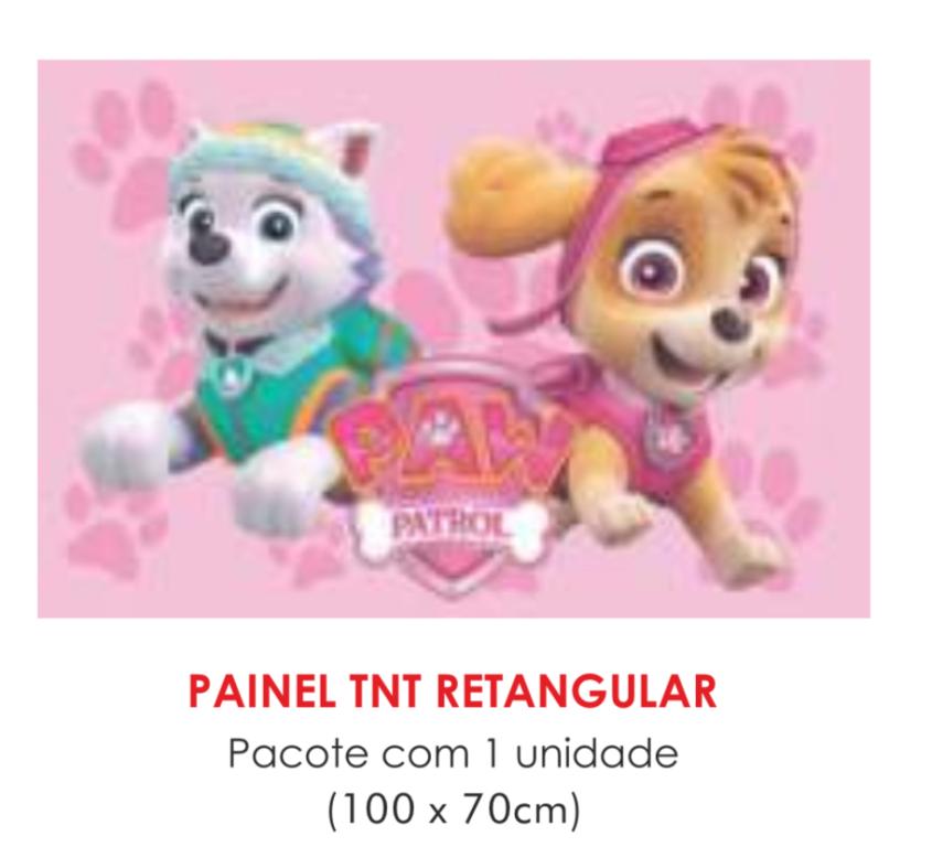 PAINEL TNT DUPLO RETANGULAR PATRULHA CANINA ROSA 70X100CM