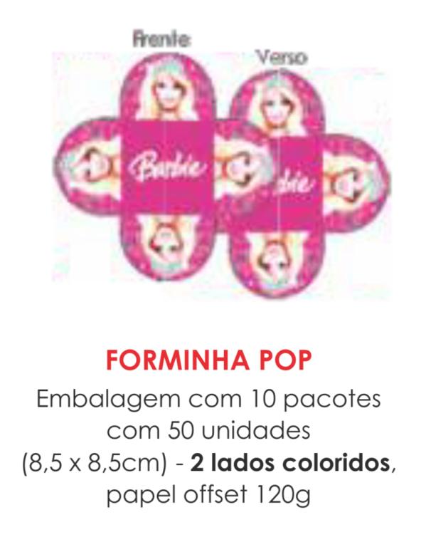 PORTA BOMBOM TEMA BARBIE 8,5X8,5CM C/30UN