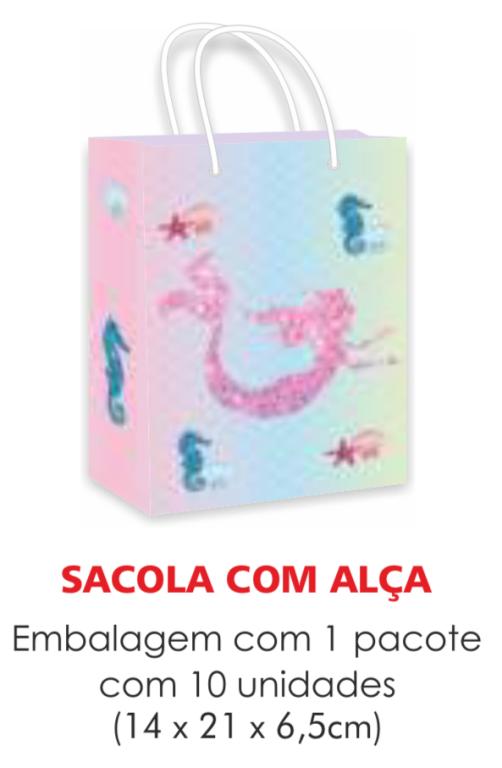 SACOLA TEMA SEREIA PAPEL SURPRESA C/10UN