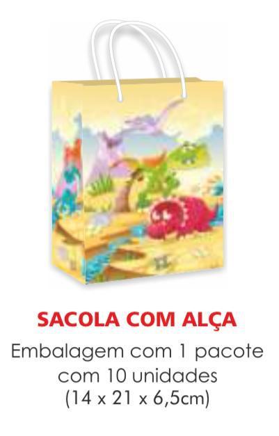 SACOLA TEMA DINOSSAUROS PAPEL SURPRESA C/10UN