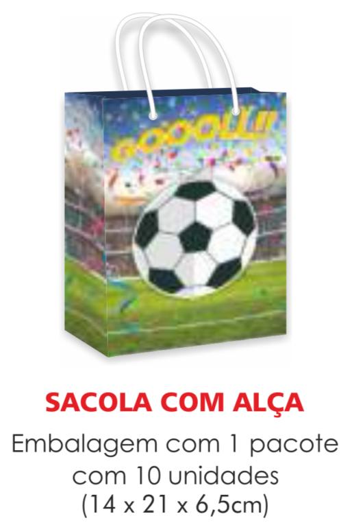 SACOLA TEMA FUTEBOL PAPEL SURPRESA C/10UN
