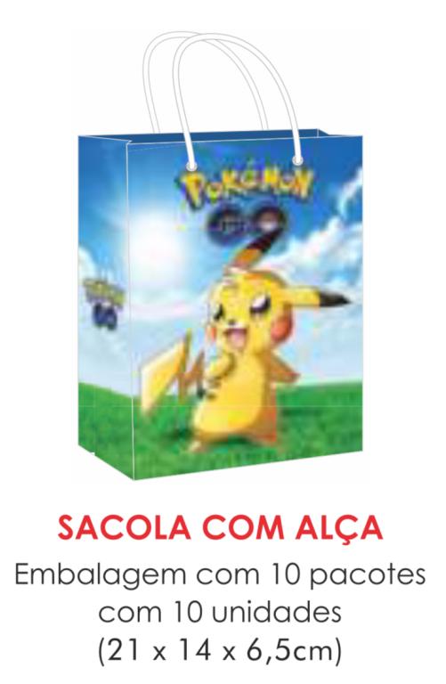 SACOLA TEMA POKEMON PAPEL SURPRESA C/10UN