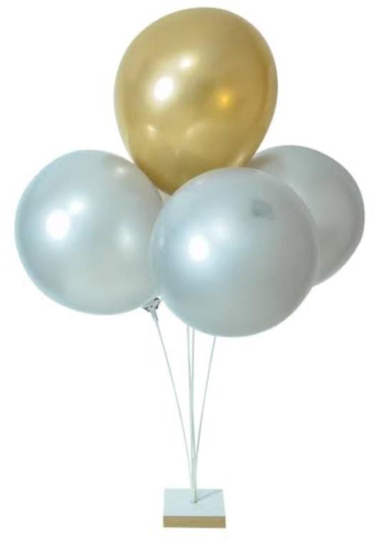 SUPORTE BALAO MDF BRANCO MINI C/ 5 HASTES