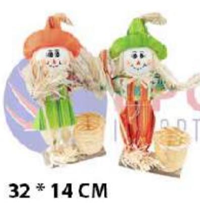 ENFEITE ESPANTALHO JUNINO C/ CESTO 32CM