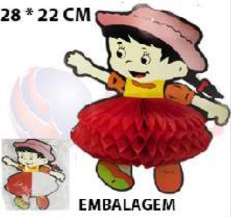 ENFEITE JUNINO PAPEL MENINA 28X22CM